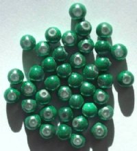 40 6mm Round Teal Miracle Beads